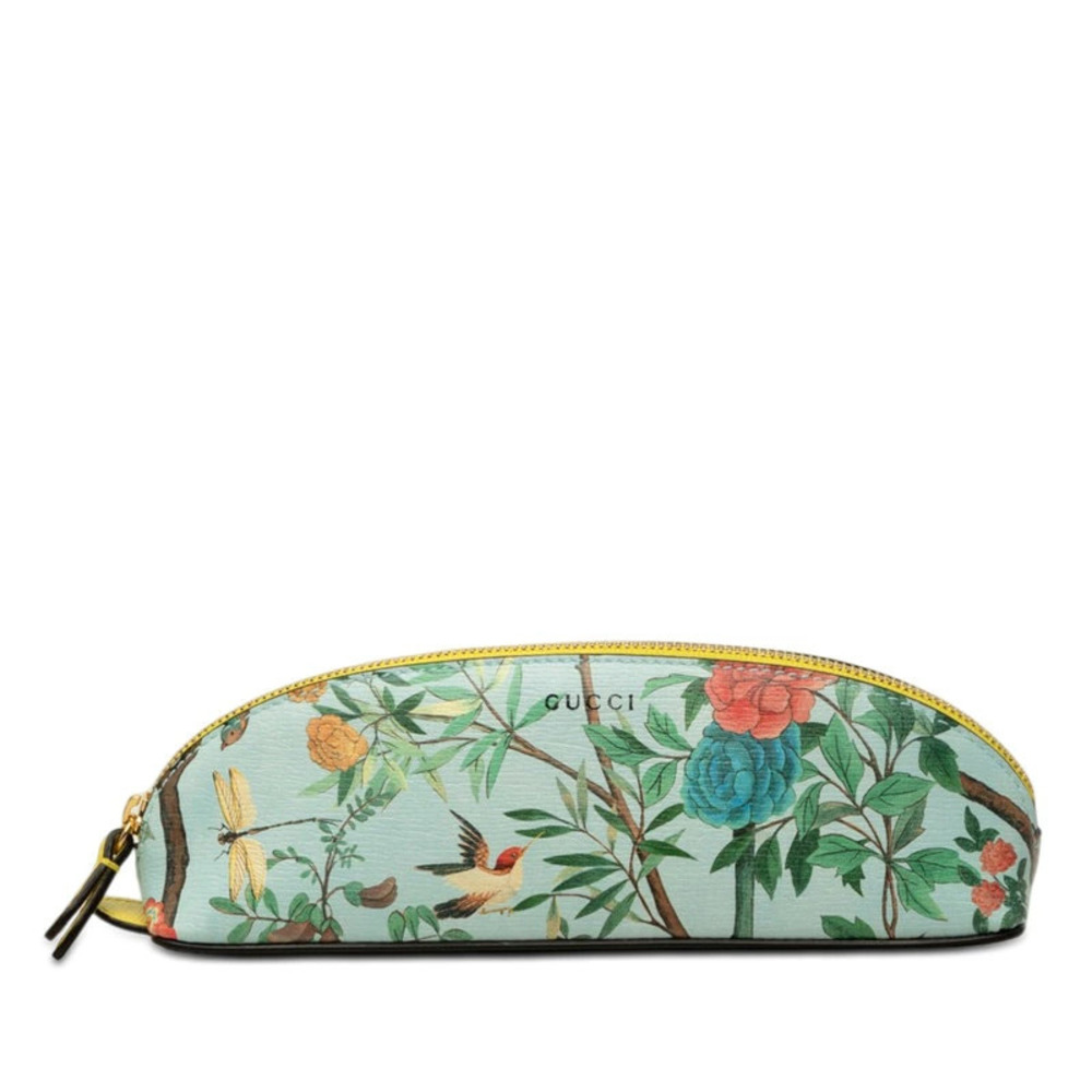 Gucci Tian Pouch Case Pen Multicolor Leather Blue